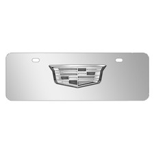 Cadillac 3d Crest Chrome Metal Logo Chrome 12x4 Stainless Steel License Plate