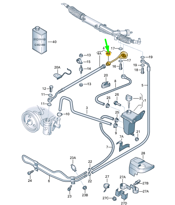 AUDI A4 B7 Power Steering Pressure Pipe RHD 8E2422897H NEW GENUINE eBay