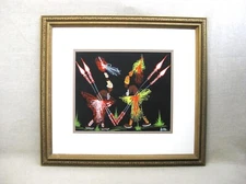 Vintage Folk Art Painting Framed Original Belgian Congo Fine Art Primitive Naïve