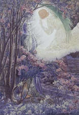 Carlos Schwabe - The Annunciation (1897) - 17" x 22" Fine Art Print