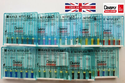 Dentsply K-File Nitiflex 08 010 15-40 Endo Root Canal Files 25mm Swiss made