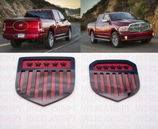 Vertical American Flag - FITS 2013-2018 RAM  FRONT TAILGATE Black Red Emblem