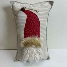 Handmade Holiday Gnome Santa Pillow Christmas Decor 16"x10" Farmhouse