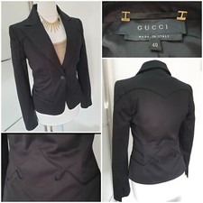 Gucci Tom Ford Fall 2003 Black Intricate Piping Detail Jacket It40 Us4 Uk8