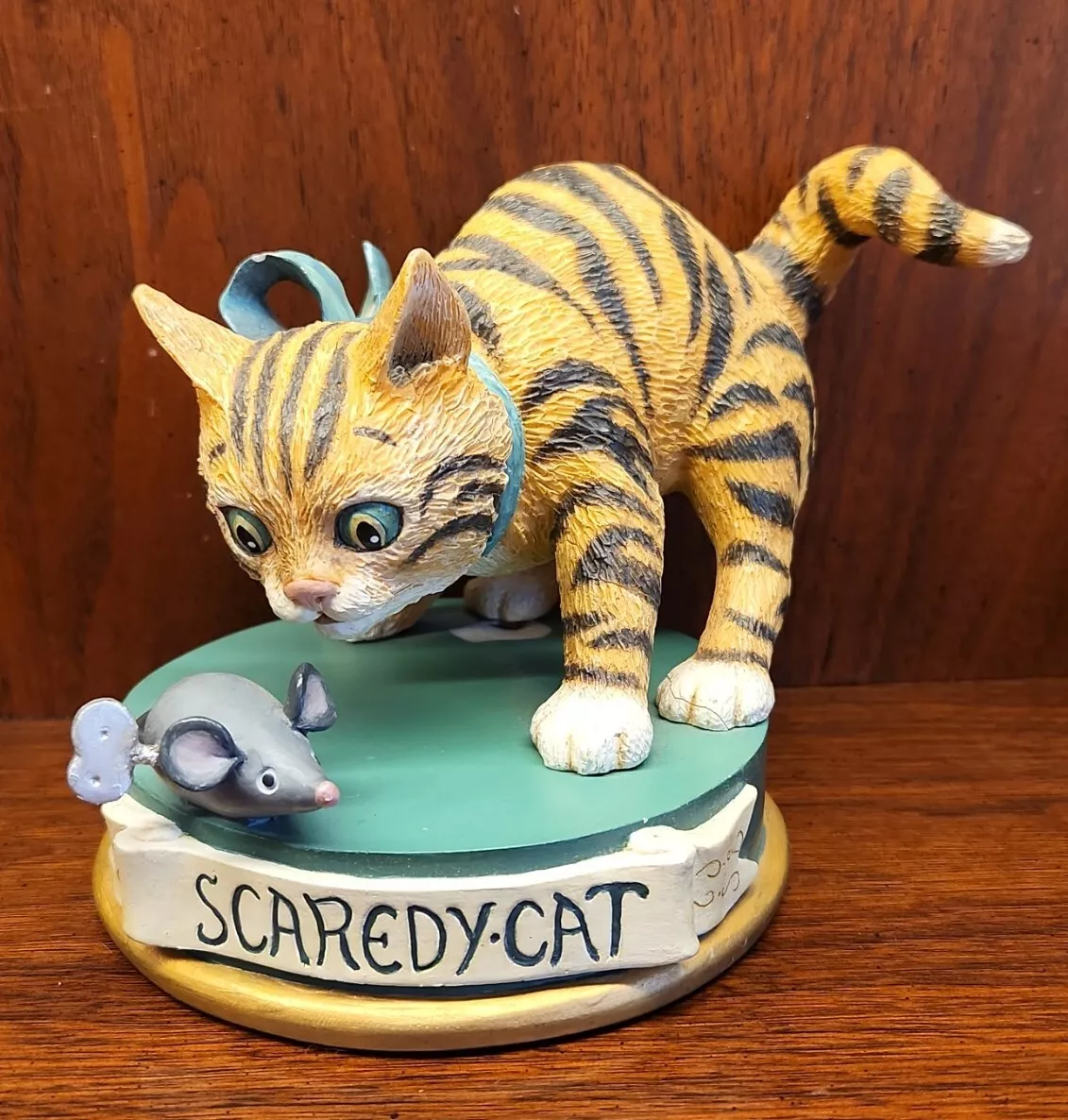 Danbury Mint SCAREDY-CAT Quotable Cats Sculpture Figurine by