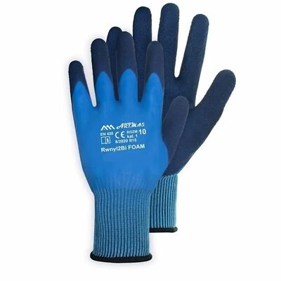 12 Paar Arbeitshandschuhe Montagehandschuhe Wasserdicht Latex Wasserfest Gr.7-10