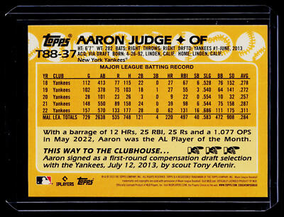 2023 Topps #T88-37 Aaron Judge 1988 Topps Baseball 35th