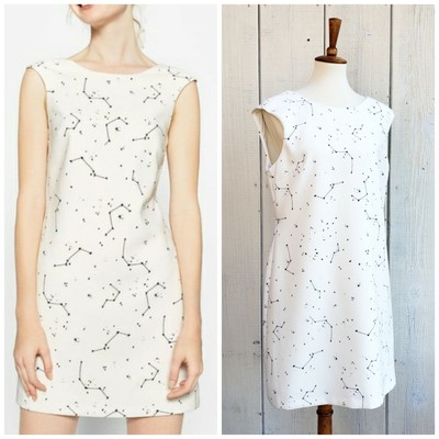 zara printed dress white