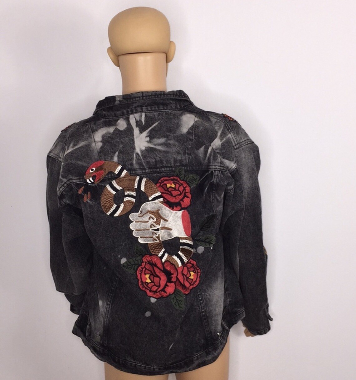 Reason jean jacket XL button up logo - image 2