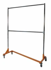 Commercial Grade Double Bar Rolling Z Rack With Nesting Orange Base (SET OF 2)
