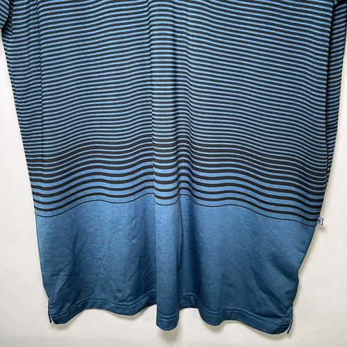 PING Sensor Cool Golf Polo Shirt Men Size Medium Black Blue Striped Short Sleeve - Picture 3 of 12