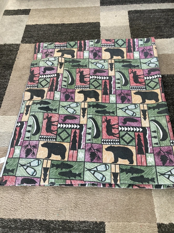 VTG Lodge Patchwork blanket MAINSTAYS Home 84 x 100 Made in USA Excellent. BB-6 - Image 4 of 4