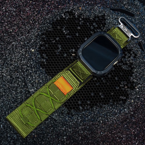 Tactical Nylon Band + PC Case For Apple Watch Series 10 987654 Ultra2 49mm Strap - Bild 9 von 37