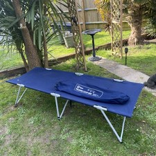Hi-Gear niebieskie pojedyncze składane łóżko kempingowe - przeczytaj opis 
