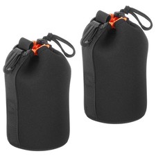 PATIKIL Camera Lens Bag, 2 Pcs 3.7" ID x 7.1" H 3.9" x H, Orange