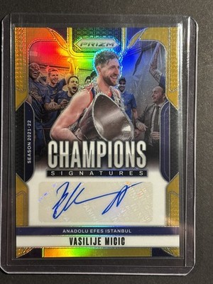Vasilije Micic 2024-25 Prizm Euroleague Champions Gold Auto /10 Anadolu Efes  