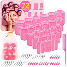 5 Size Hair Rollers, 72Pcs Roller Set, Hair Curlers for Blowout Look Long, Short