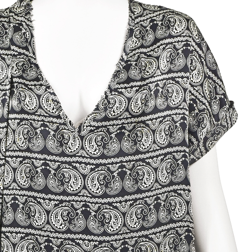 PIERRE BALMAIN Black & White Paisley Silk Oversized Tunic OSFM XL XXL - Picture 3 of 9