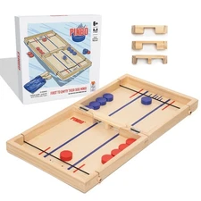 Pinbo Classic Slingshot Game | Foldable 2-Player Wooden Tabletop Arcade for K...