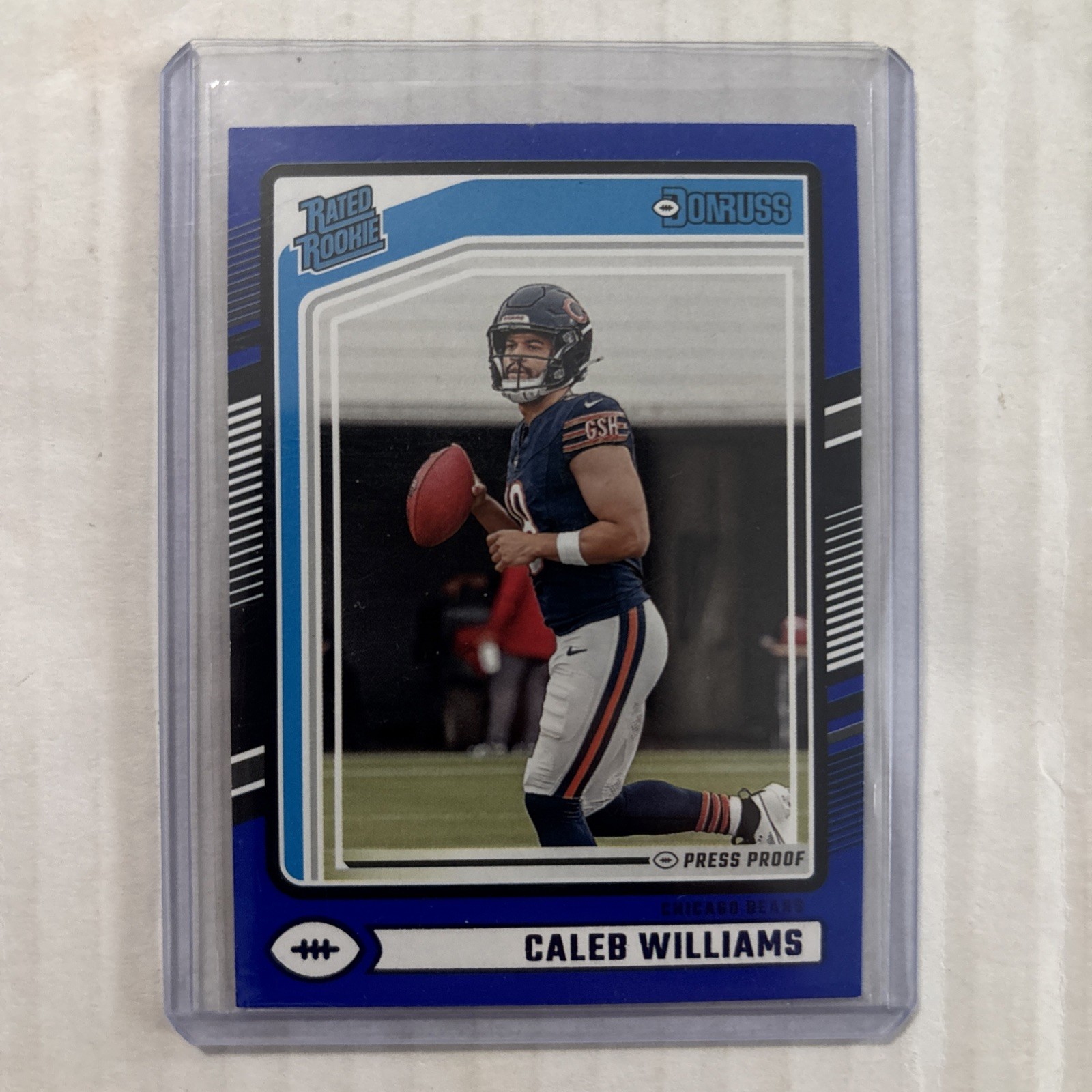 2024 Panini Donruss Caleb Williams Blue Press Proof RC - Bears