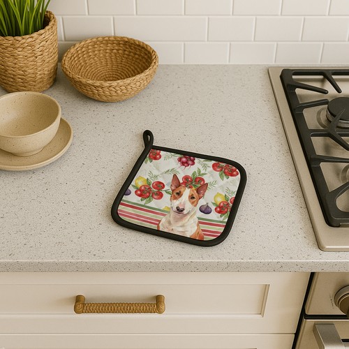 Caroline's Treasures Red and White Bull Terrier Vegetables Pair of Potholders - Picture 3 of 6