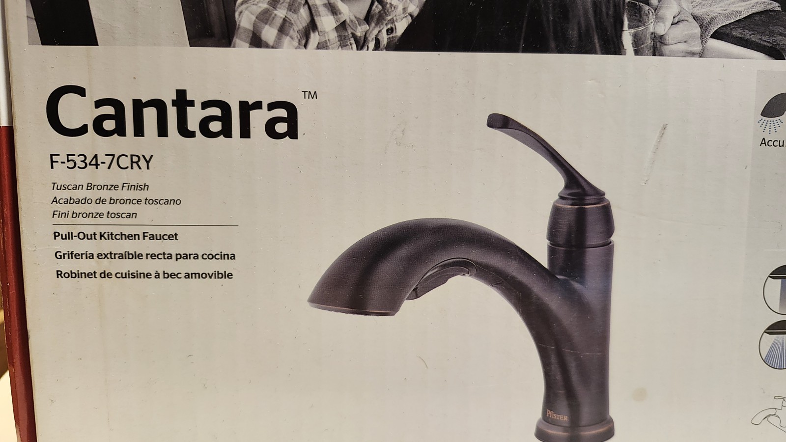  Pfister Cantara Tuscan Bronze Finish - Pull-Out Kitchen Faucet F-534-7CRY