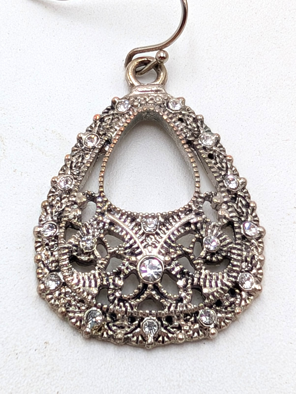 Flower Shaped Silver Tone Statement Necklace with… - image 16