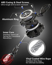 LIUGX Retractable Keychain 2 Pk, Heavy Duty Carabiner, 31.5" Wire Rope