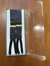 Trafalgar Multicolor Paisley Burgundy Adjustable Brass Suspenders New in Box