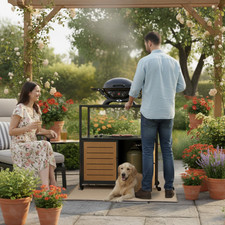 abc HOME Outdoor Küchenwagen Grill Beistellwagen Gasflaschenschrank Anthrazit