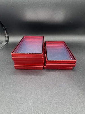 8x Used Red SlabMags Magnetic Card Slab Cases   Some New Film Still On