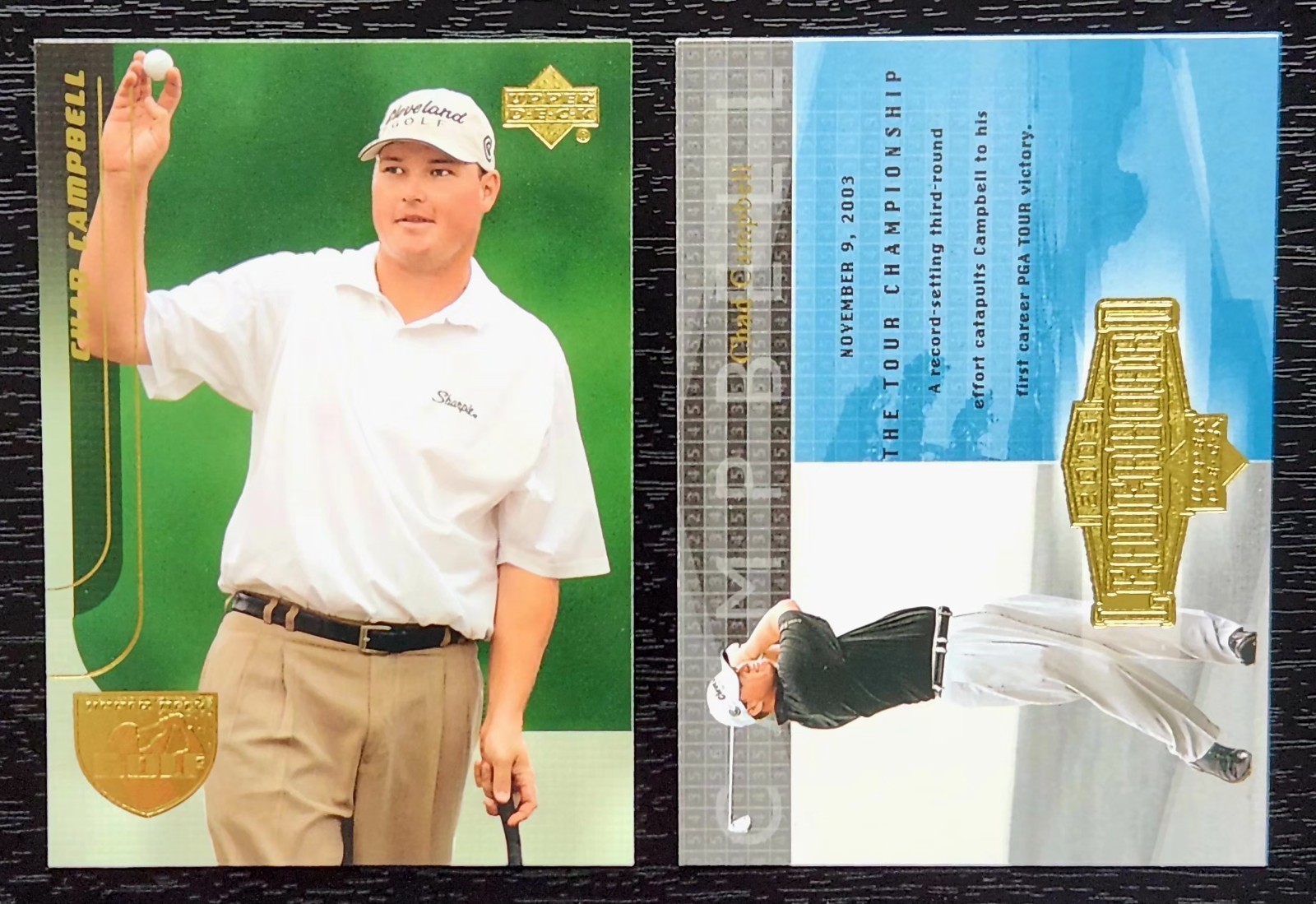 Chad Campbell - PGA 2003 Tour Championship Winner - Upper Deck 2004 - 2 Card Lot