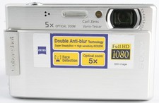 Sony DSC-T100 8.1MP Premium Digital Camera Slim Compact Silver MINT UK SELLER