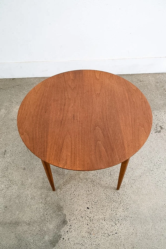 Mid Century Modern End Table Side Round Heritage Henredon Walnut Vintage Mcm - Image 3 of 4