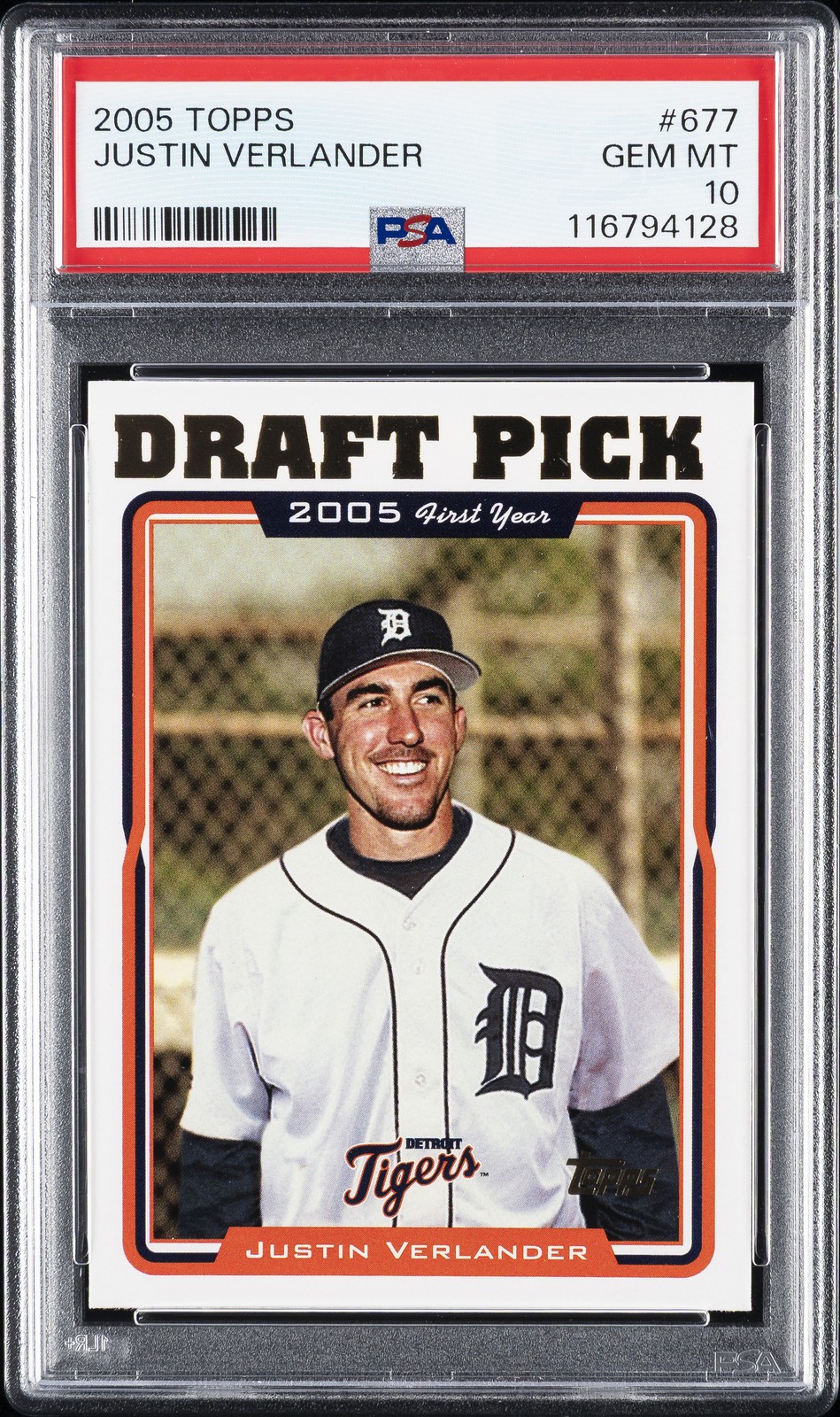 2005 TOPPS #677 JUSTIN VERLANDER ROOKIE RC PSA 10