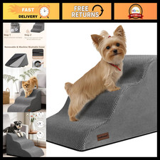 3-Step Dog Stairs for Small Dogs, Non-Slip Pet Ramp for Couch Access