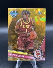 2024 Bowman U 1st Chrome ISAIAH COLLIER Gold /50 SP Sapphire Ice Refractor Card