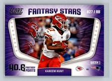 2018 Score Fantasy Stars #1 Kareem Hunt Kansas City Chiefs Football Card