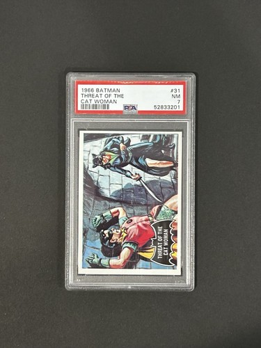1966 Topps Batman Black Bat #31 Threat of the Cat Woman — PSA 7