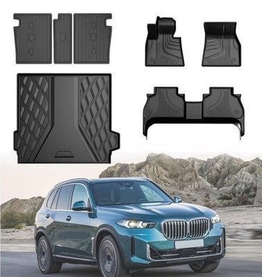 Floor Mats & Cargo Liner for BMW X5 2019-2026 5 Seat Waterproof Anti-slip Liners