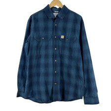 Carhartt Men Relaxed Fit Plaid Flannel Long Sleeve Button Down Shirt Size M