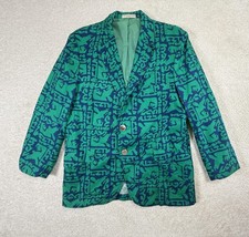 Vintage Sandwich Isles Blazer Mens Small 38 Green Hawaiian Party Retro Jacket