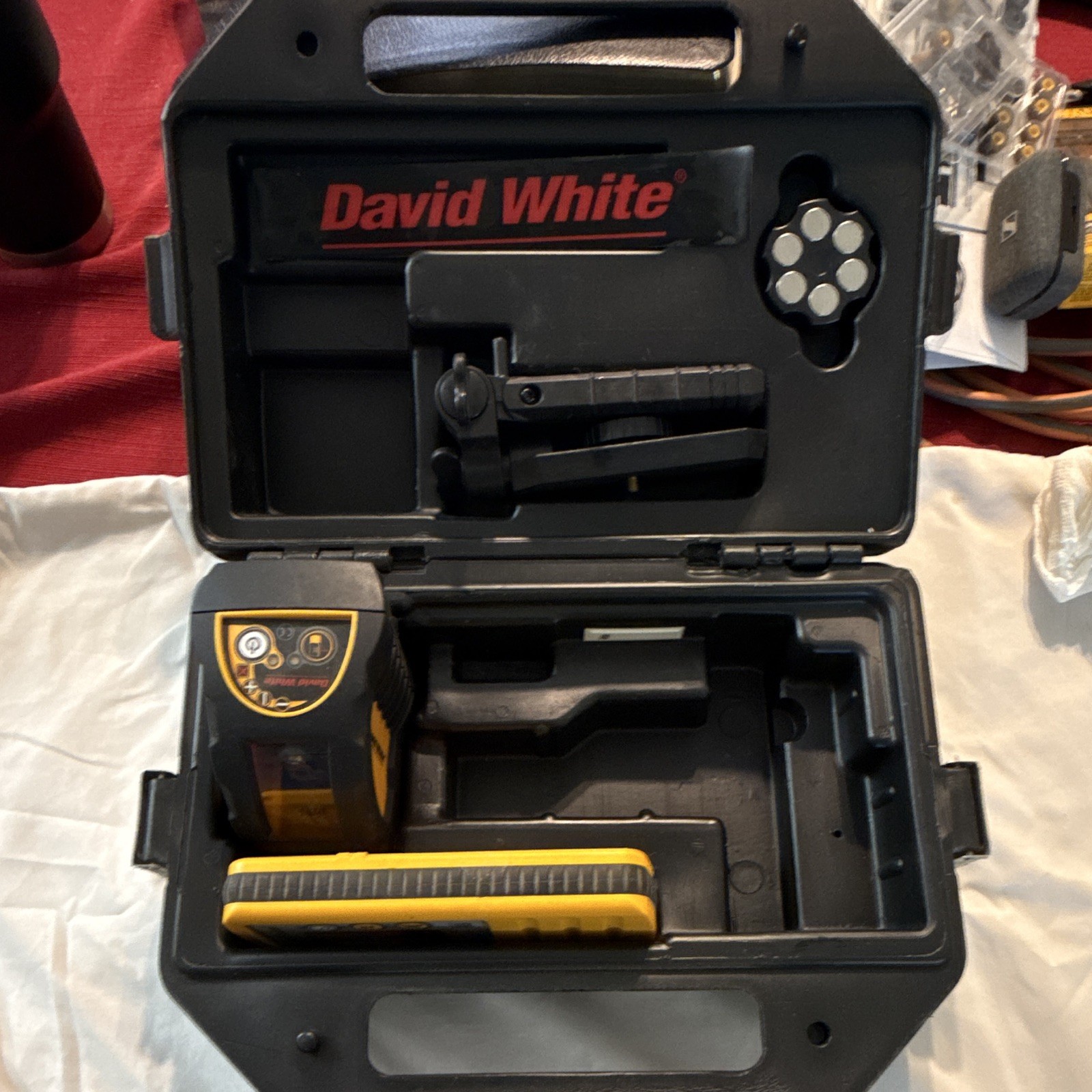 David White LLD-2 Laser Line Detector/Receiver Kit w/ Bracket & Carrying Case