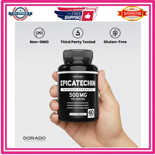 Epicatechin Extract 500mg 60 Capsules Myostatin Inhibitor Lean Muscle ...