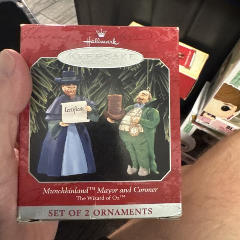 Hallmark 1998 Munchkinland Mayor and Coroner - Wizard of Oz Ornament QX6463