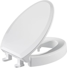 Raised Toilet Seat Riser, White, 3 Inch High Elevated Toilet Seat for Seniors,