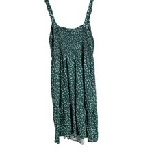 GAP XXL Green Floral Smocked Bodice Tiered Midi Dress 100% Rayon Spring Casual