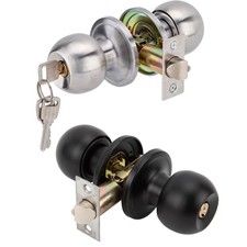 Round Door Lock Knob Handle Lever Locks Entry Privacy Passage Cloakroom Bedroom