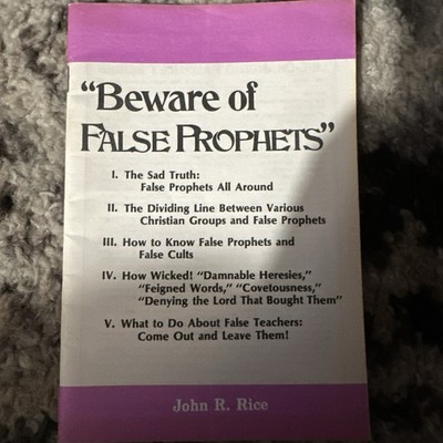 John R Rice Gospel Booklet Beware Of False Prophets Good Condition 