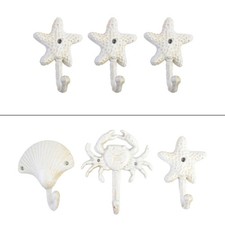 Antique White Iron Wall Hook Coastal Styles Home Organization